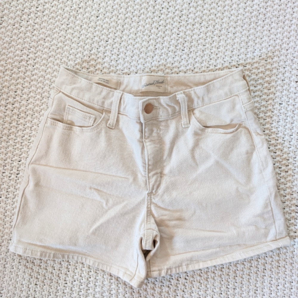 Women's Cream Denim Shorts